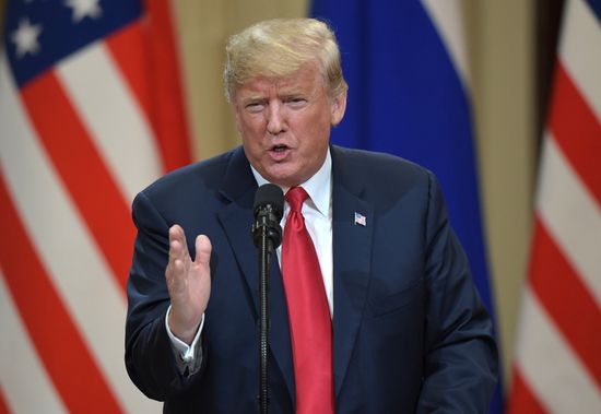 Russian President Vladimir Putin and US President Donald Trump meet in Helsinki
