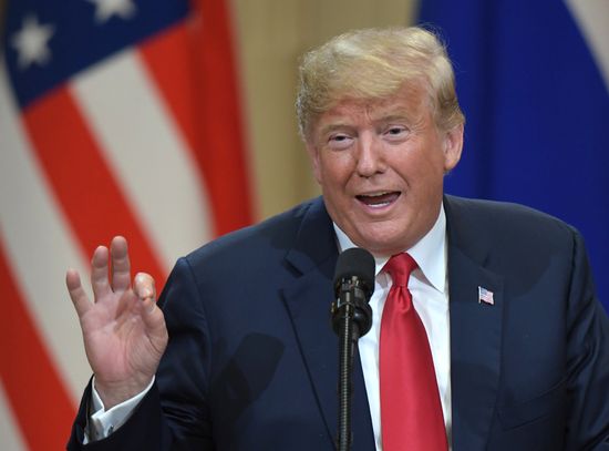Russian President Vladimir Putin and US President Donald Trump meet in Helsinki