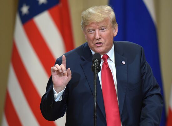 Russian President Vladimir Putin and US President Donald Trump meet in Helsinki