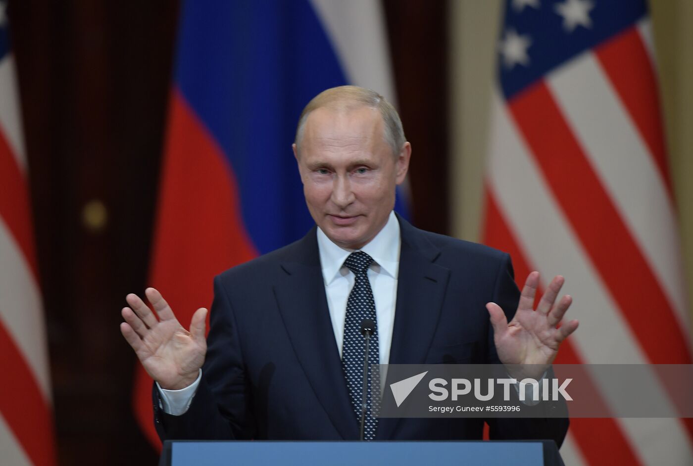 Russian President Vladimir Putin and US President Donald Trump meet in Helsinki