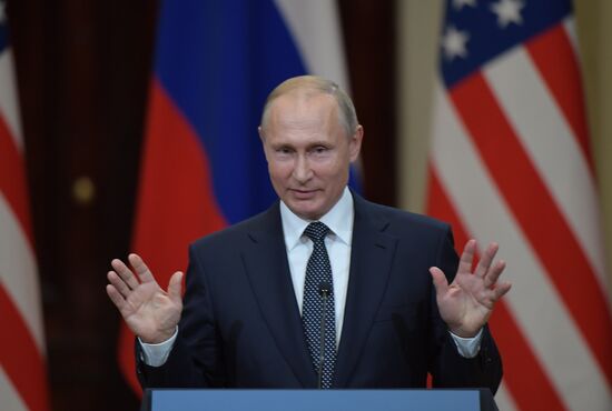 Russian President Vladimir Putin and US President Donald Trump meet in Helsinki