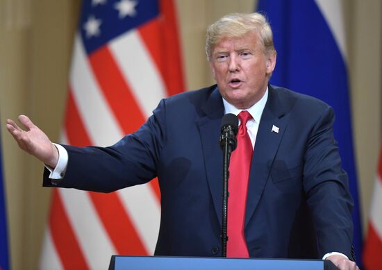 Russian President Vladimir Putin and US President Donald Trump meet in Helsinki