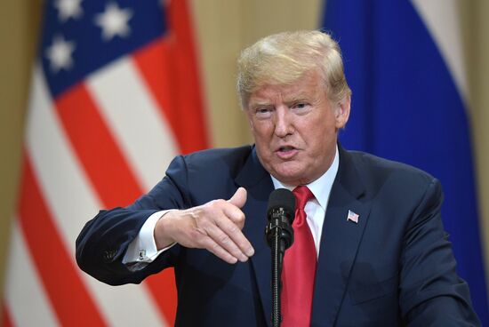 Russian President Vladimir Putin and US President Donald Trump meet in Helsinki