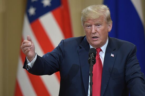 Russian President Vladimir Putin and US President Donald Trump meet in Helsinki