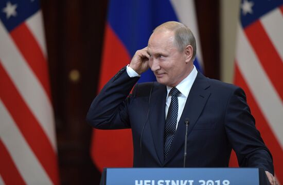 Russian President Vladimir Putin and US President Donald Trump meet in Helsinki