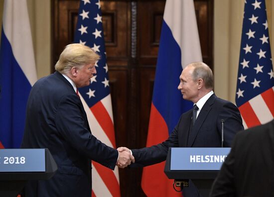 Russian President Vladimir Putin and US President Donald Trump meet in Helsinki