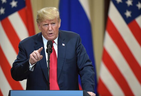 Russian President Vladimir Putin and US President Donald Trump meet in Helsinki