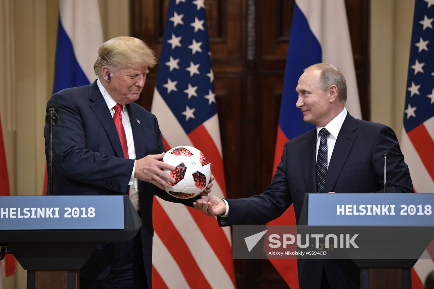 Russian President Vladimir Putin and US President Donald Trump meet in Helsinki