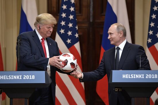 Russian President Vladimir Putin and US President Donald Trump meet in Helsinki