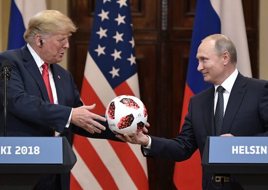 Russian President Vladimir Putin and US President Donald Trump meet in Helsinki