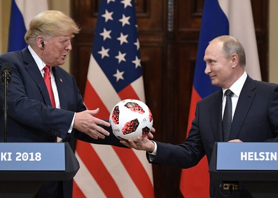 Russian President Vladimir Putin and US President Donald Trump meet in Helsinki