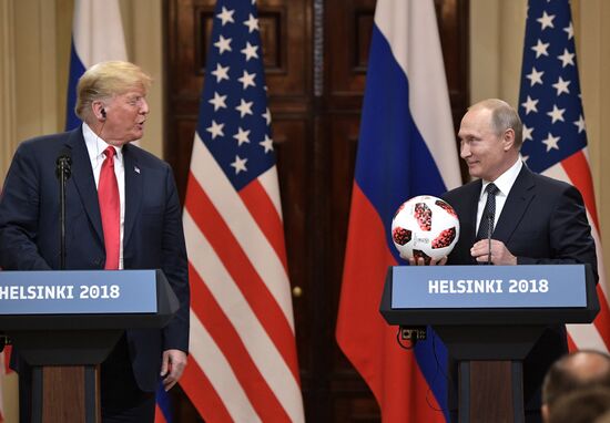 Russian President Vladimir Putin and US President Donald Trump meet in Helsinki