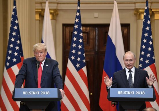 Russian President Vladimir Putin and US President Donald Trump meet in Helsinki