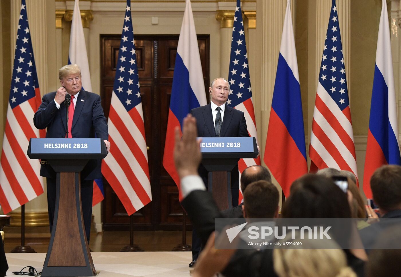 Russian President Vladimir Putin and US President Donald Trump meet in Helsinki