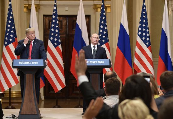Russian President Vladimir Putin and US President Donald Trump meet in Helsinki