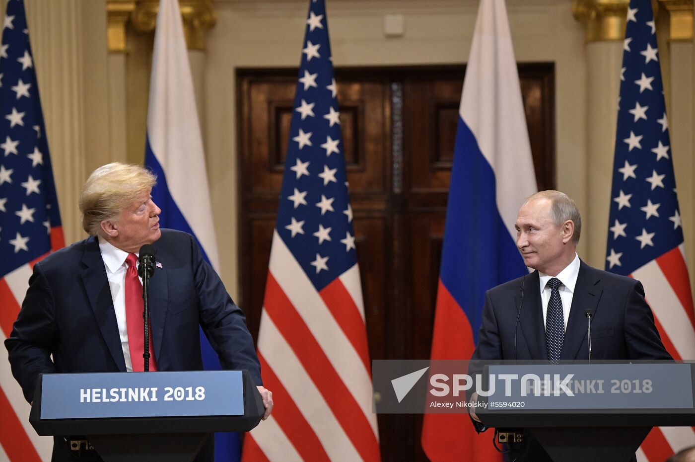 Russian President Vladimir Putin and US President Donald Trump meet in Helsinki