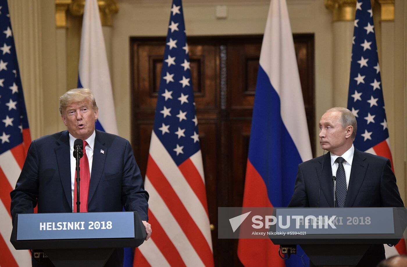 Russian President Vladimir Putin and US President Donald Trump meet in Helsinki