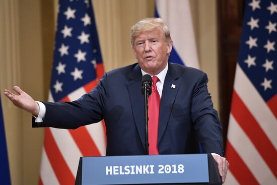 Russian President Vladimir Putin and US President Donald Trump meet in Helsinki