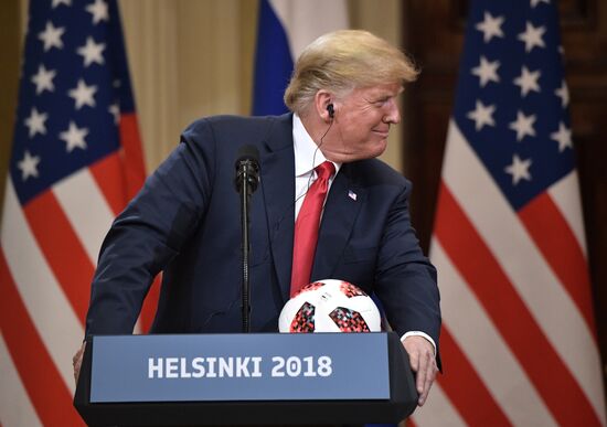 Russian President Vladimir Putin and US President Donald Trump meet in Helsinki