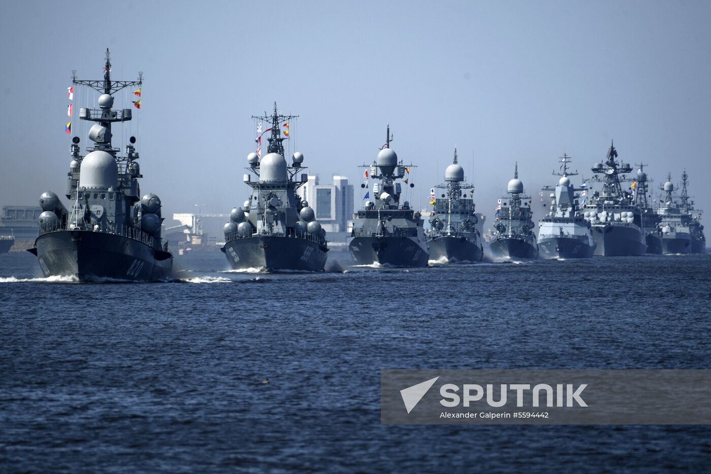Naval parade rehearsal in Kronstadt