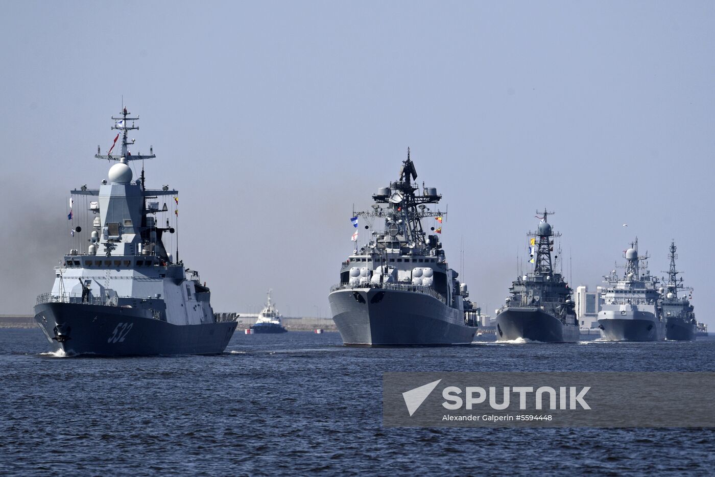 Naval parade rehearsal in Kronstadt