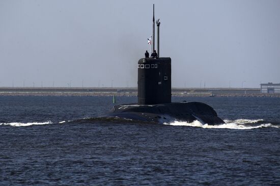 Naval parade rehearsal in Kronstadt