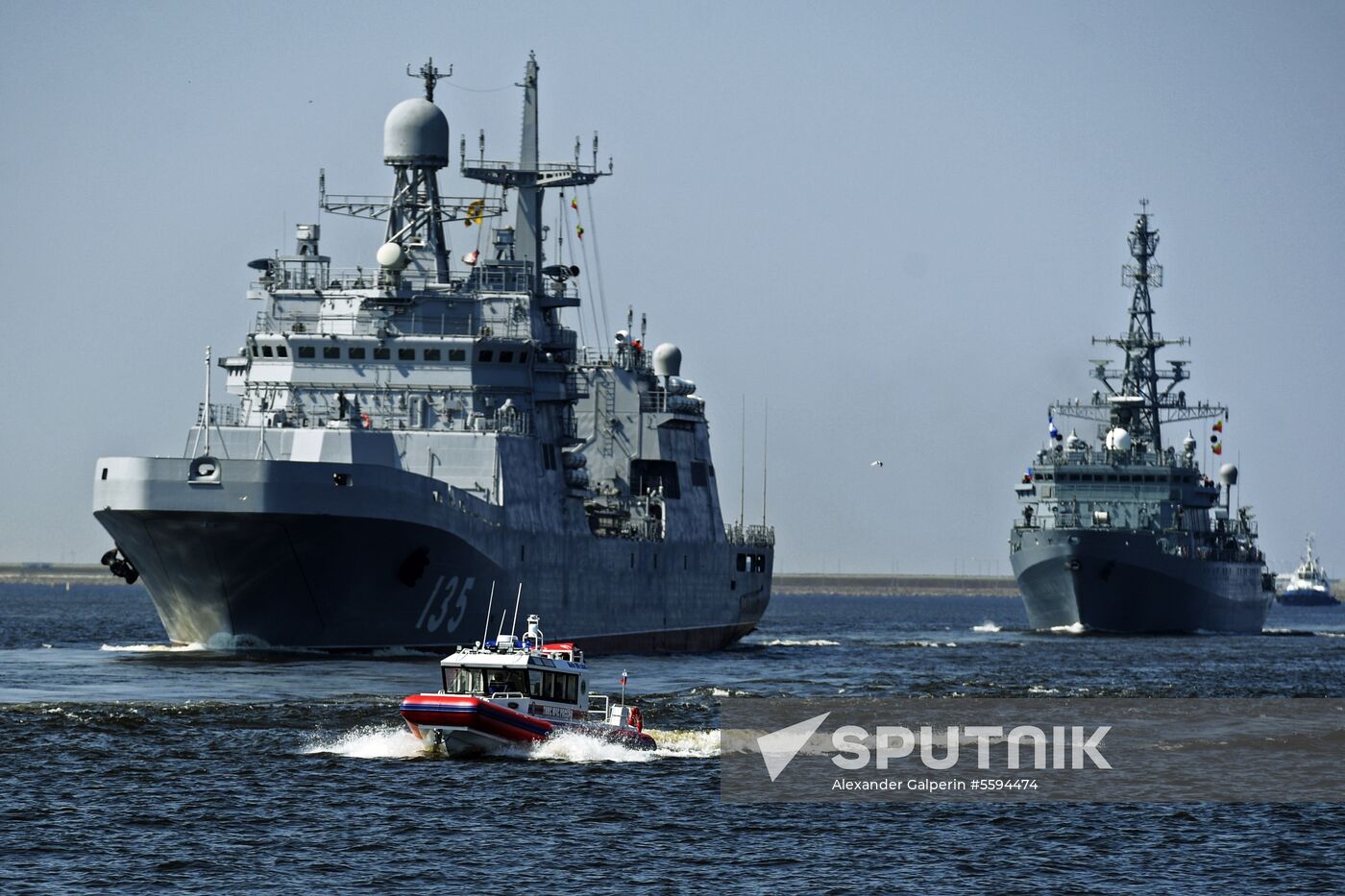 Naval parade rehearsal in Kronstadt