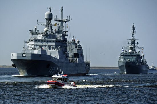 Naval parade rehearsal in Kronstadt