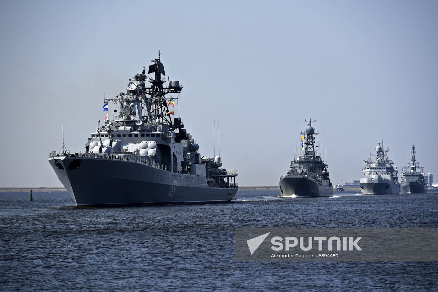 Naval parade rehearsal in Kronstadt