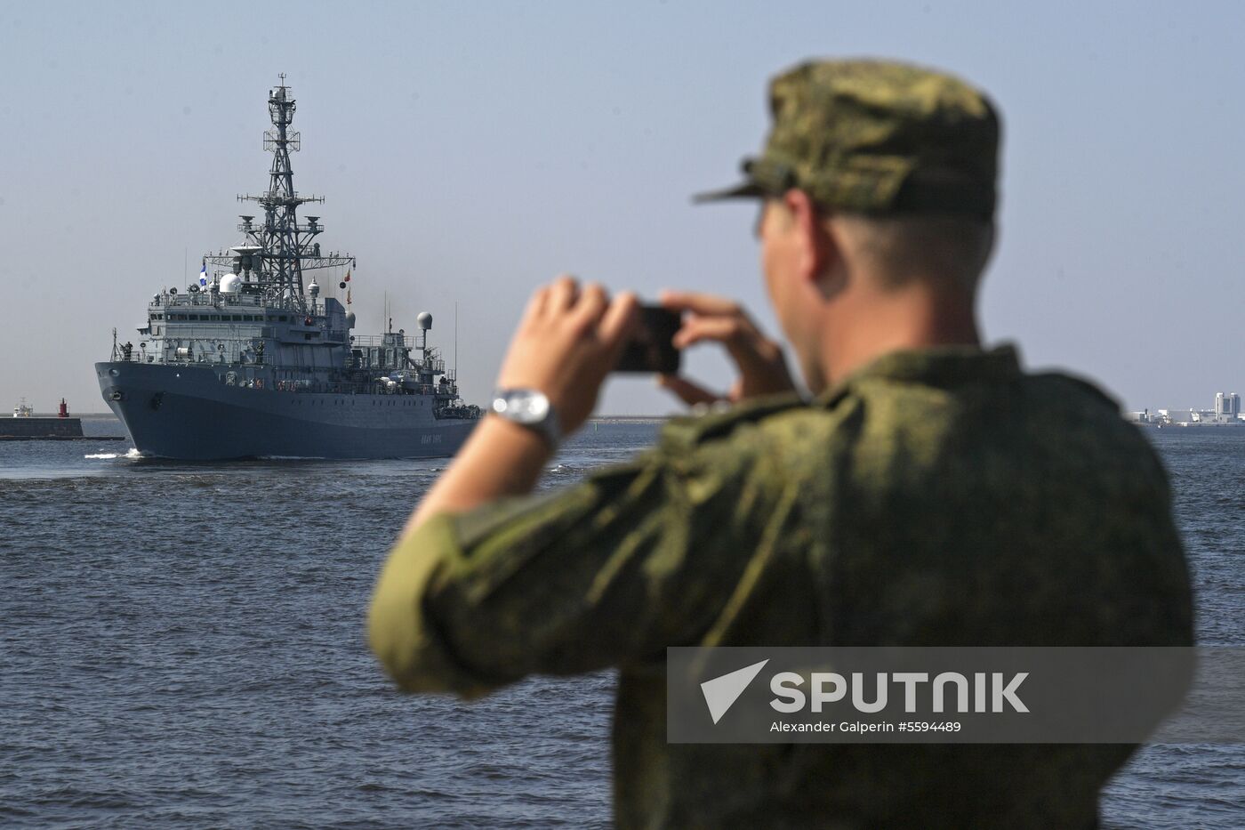 Naval parade rehearsal in Kronstadt