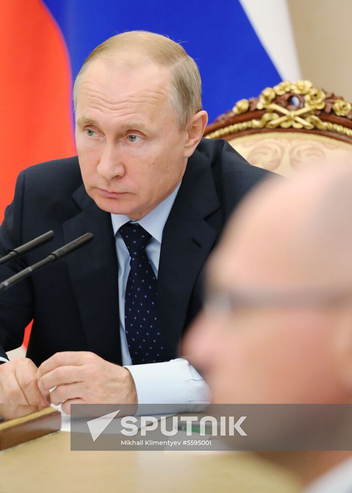 President Vladimir Putin holds meeting with Government members