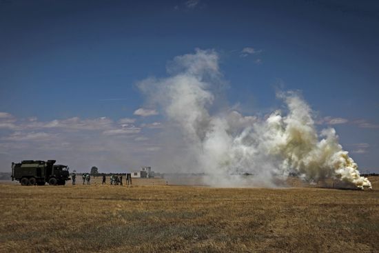 Stage of competition for field training among units of electronic warfare