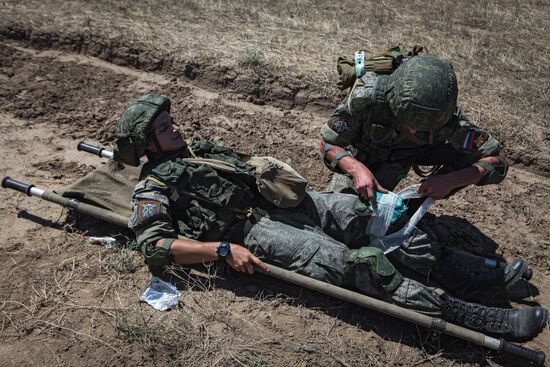 Stage of competition for field training among units of electronic warfare