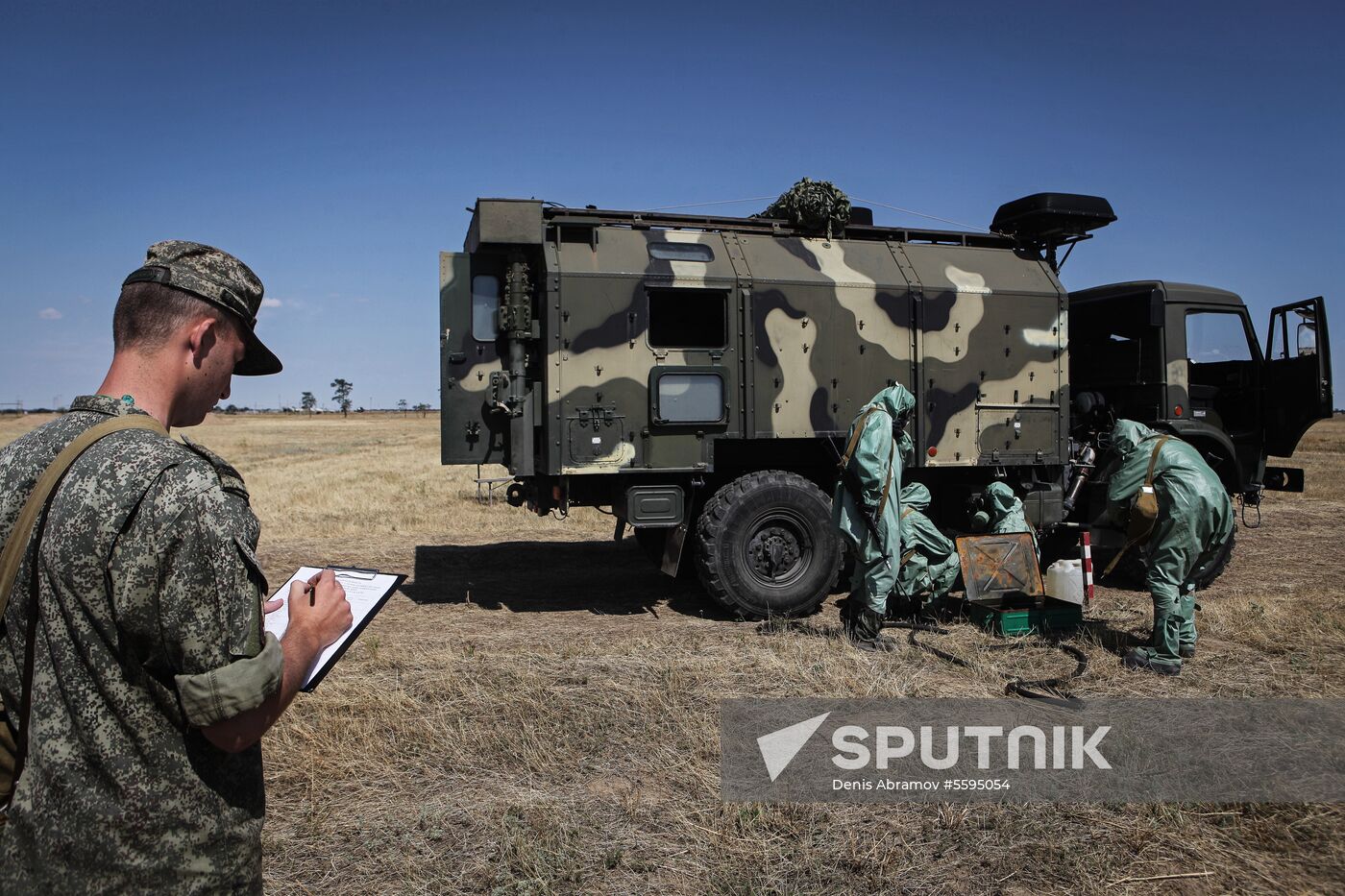 Stage of competition for field training among units of electronic warfare