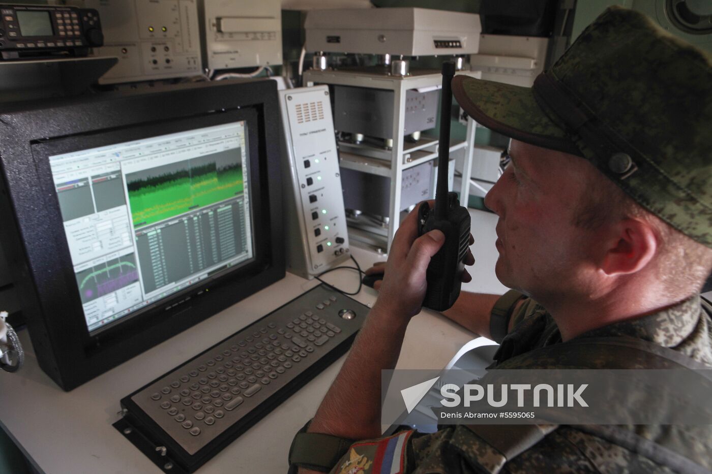 Stage of competition for field training among units of electronic warfare