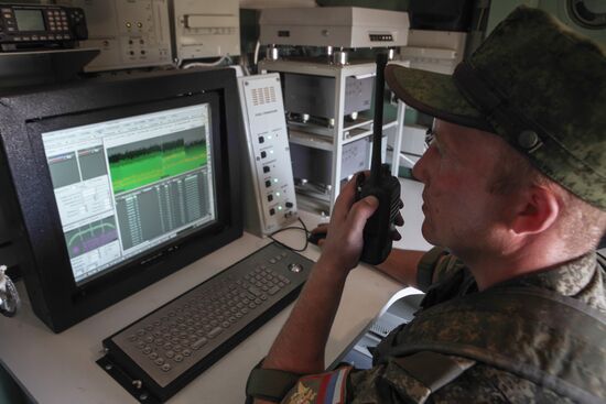 Stage of competition for field training among units of electronic warfare