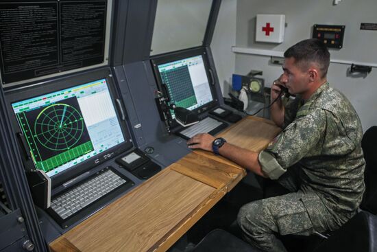 Stage of competition for field training among units of electronic warfare