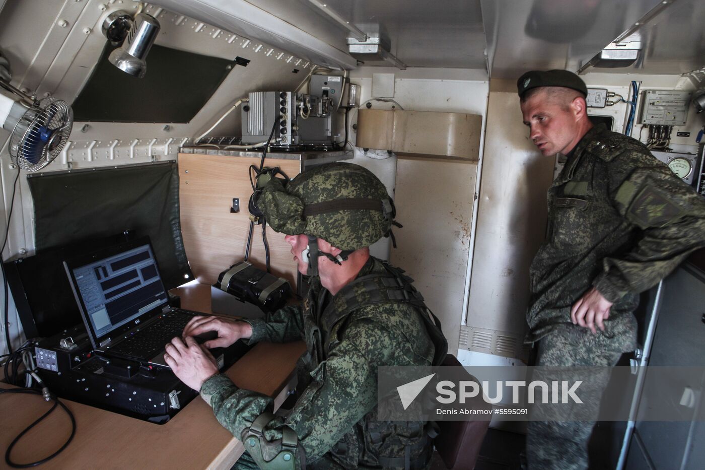 Stage of competition for field training among units of electronic warfare