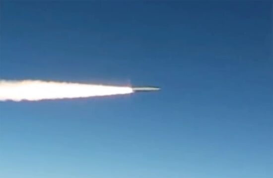 Launch of Kinzhal air-launched ballistic missiles