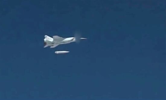 Launch of Kinzhal air-launched ballistic missiles