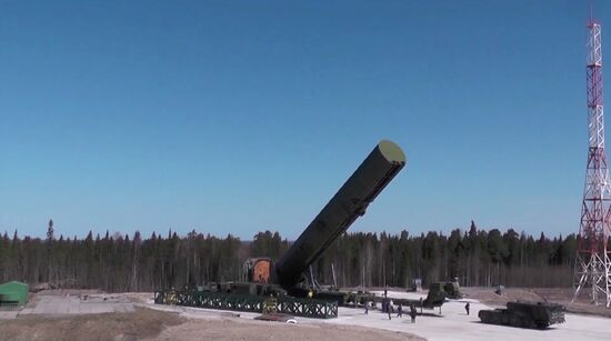 Testing new Sarmat ballistic missile