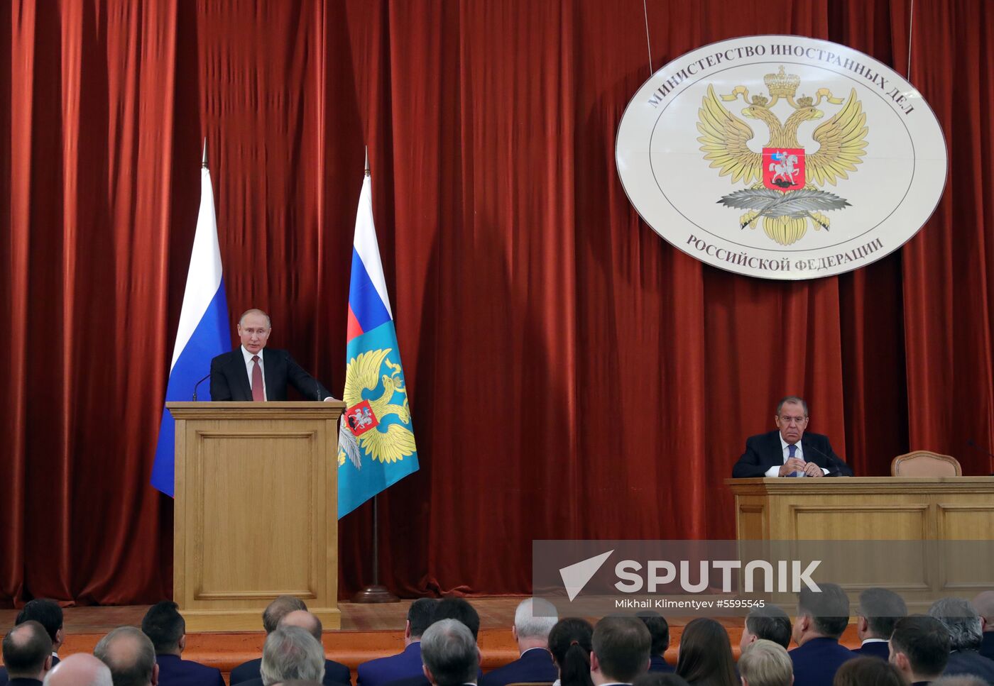 Russian President Vladimir Putin speaks at conference of Russian ambassadors and permanent representatives