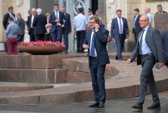 Russian President Vladimir Putin speaks at conference of Russian ambassadors and permanent representatives