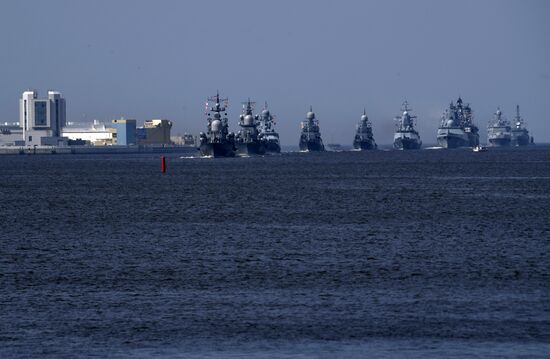 Navy Day parade rehearsal in Kronstadt
