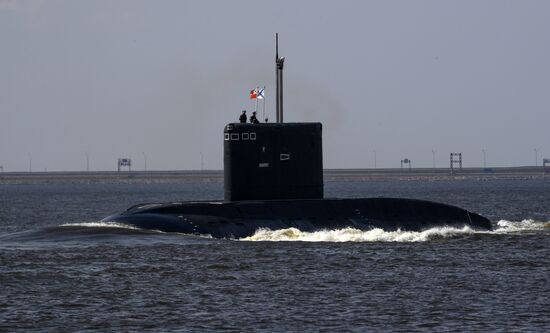 Navy Day parade rehearsal in Kronstadt
