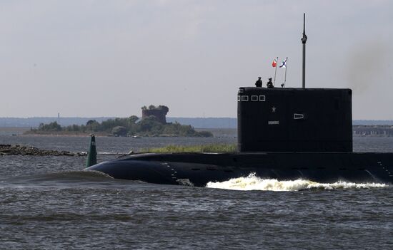 Navy Day parade rehearsal in Kronstadt