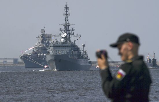 Navy Day parade rehearsal in Kronstadt