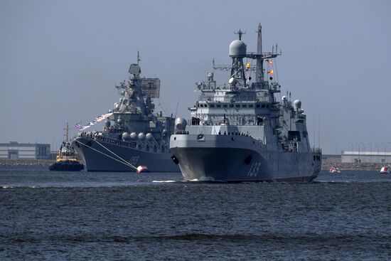 Navy Day parade rehearsal in Kronstadt