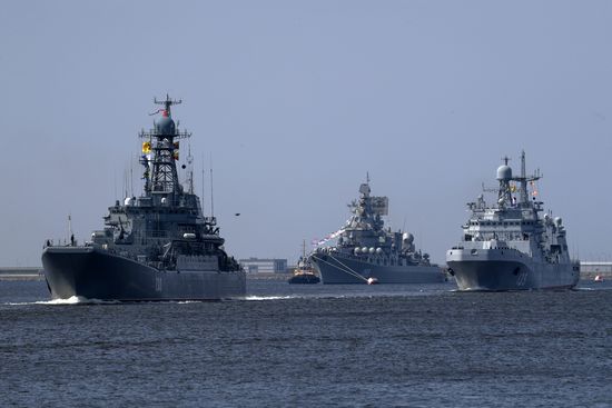 Navy Day parade rehearsal in Kronstadt