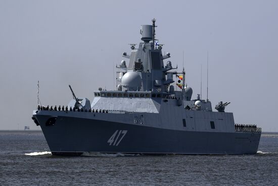Navy Day parade rehearsal in Kronstadt